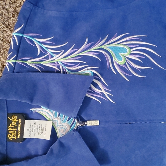 Bob Mackie XL Zip embroidered Jacket x3- brown, blue and black- all XL - Picture 3 of 13